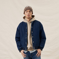 Levi's李维斯25年秋冬同款时尚休闲飞行员牛仔夹克羽绒服 蓝色 S