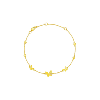 CHOW TAI FOOK 周大福 EOF1211 流苏蝴蝶黄金手链 15cm 3.45g