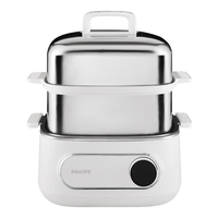 飞利浦 电蒸锅 电煮锅 9升三层大容量蒸煮一体304不锈钢
