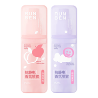 RUNBEN 润本 防静电喷雾衣物除静电衣服除菌祛味除皱柔顺剂去静电喷雾  75ml 2瓶 -白桃+香柠