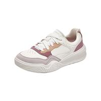 斯凯奇（Skechers）女款撞色复古经典轻便休闲板鞋运动鞋 米白色/淡紫色/OFWM 37.5