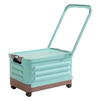 yinxin/银芯 大容量 收纳箱 拉杆 轮子 横杆  薄荷蓝特大号带轮带横杆 55升