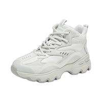 斯凯奇(Skechers)女鞋秋冬中高帮厚底增高休闲运动鞋加绒保暖短靴167844 灰色/GRY 37