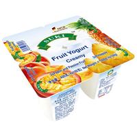 SUKI 多美鲜 桃和西番莲/菠萝果粒全脂酸奶 100g*12杯