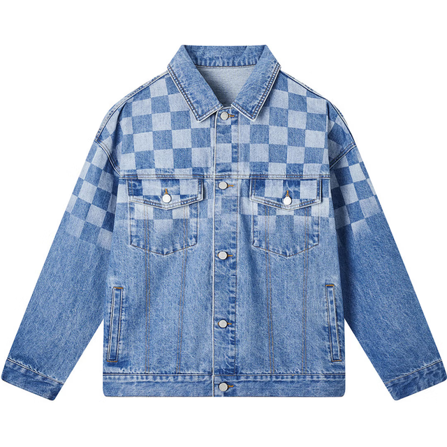 今日必买：gxgjeans 清仓！美式翻领棋盘格牛仔夹克 多款任选