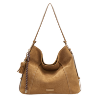 百丽（Belle）包包女2025秋流浪摩卡复古绒面hobo托特包8562ACX5 焦糖摩卡(AB面） F