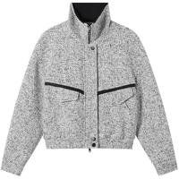 DUIBAI 2025冬装复古夹花撞色翻领毛呢女式短外套小个子通勤保暖夹克