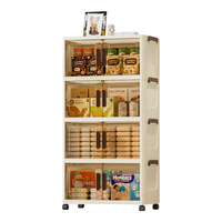 全品屋收纳柜箱置储物简易衣柜子零食衣服厨房折叠多层免安装床头收纳柜 50面宽 四层【折叠免安装】 【次日速达、】