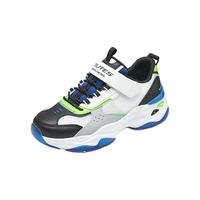 Skechers斯凯奇儿童运动鞋男童鞋2023新款4-12岁中大童夏透气网鞋405237L 男童/白色/炭灰色/WBKR 36码