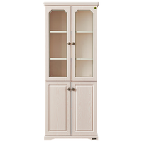 全友家居 书柜家用落地展示柜钢化玻璃柜门书橱客厅书房收纳柜122021 二门书柜