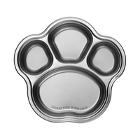 炊大皇 316不锈钢儿童餐盘梅花熊掌316不锈钢四格餐盘