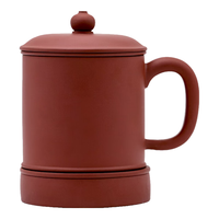 千寿堂 紫砂杯办公茶杯子 宜兴内胆过滤原矿底槽清五件杯尚仕杯500ml