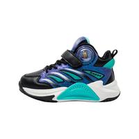 Kappa Kids卡帕童鞋男童运动鞋加厚保暖鞋子儿童休闲鞋舒适百搭时尚棉鞋 黑/蓝 28 适合脚长178mm