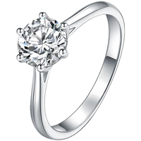 榛橙 六爪莫桑钻戒指 一克拉