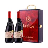 la fiole 芙华 歪脖子 la fiole 法国进口 隆河干红葡萄酒 750ml*2 双支木盒装