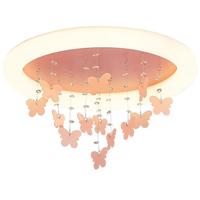 雷士 NVC   Lighting照明LED卡通卧室吸顶灯 童趣可爱蝴蝶仿水晶儿童灯三段调光48瓦粉色