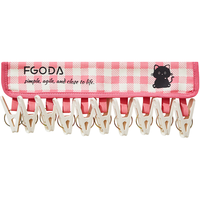 FGODA晾衣夹衣架夹便携旅游旅行可折叠晾衣夹魔术贴夹子内衣夹袜子夹 便携折叠衣架夹粉色 （10夹）