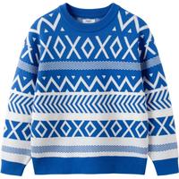 巴拉巴拉 男童女童毛衫冬亲子长袖保暖宽松儿童针织毛衣 宝石蓝-00488 90cm