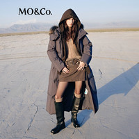 MO&Co.羽绒服2025冬90鸭绒抗寒毛领三防【轻暖漫游系列】MBE4EINT11 深灰色 L /170