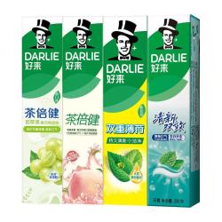 好来 牙膏好来 DARLIE白桃味茶倍健清新口气成人含氟亮白双重薄荷