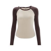 蕉内（Bananain）热皮502++女士保暖内衣高领秋冬款秋衣加绒肌底衣 【圆领】松露棕燕麦奶拼色 L