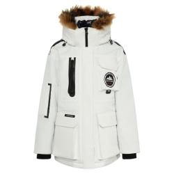 雪中飞 短款连帽收腰鹅绒羽绒服 白色 155/80A-185/104A