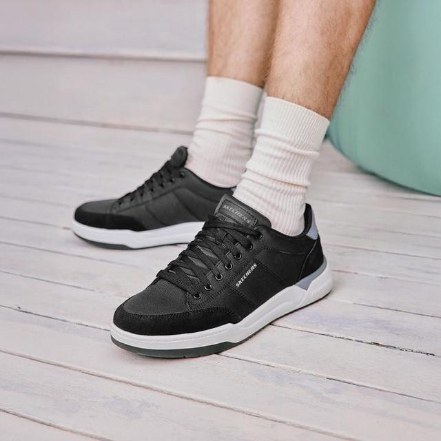 斯凯奇 男鞋秋季厚底板鞋舒适百搭休闲鞋平底鞋减震运动鞋211100