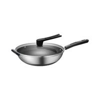 苏泊尔（SUPOR）炒锅家用316不锈钢防粘锅煎炒锅少油烟不易粘锅燃气电磁炉通用 34cm 双面不粘【316不锈钢】