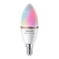 飞利浦led灯筒节能吊顶过道防炫目感应式wiz智能家居语音控制led智能灯 【4.9瓦】智控彩光尖泡CRI 90