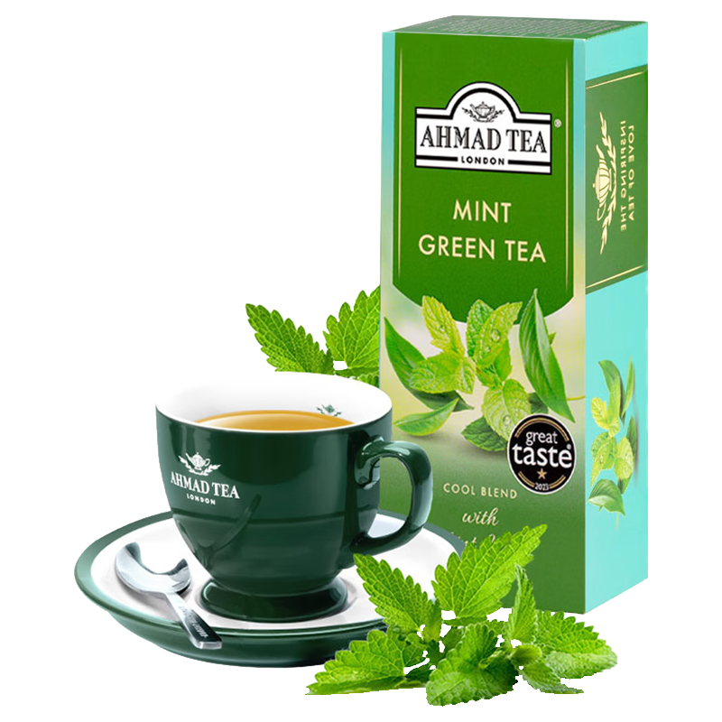 AHMAD 亚曼 tea英式亚曼进口茶叶袋泡茶包25袋 薄荷绿茶*25袋
