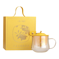 上新了故宫了文创 大吉大利泡茶杯 玻璃水杯办公室茶水分离杯陶瓷内胆 大吉大利泡茶杯