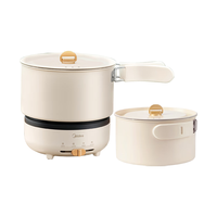 美的（Midea）便携式电煮锅电炒锅316L不锈钢旅行锅可分体折叠多功能电炖锅宿舍学校户外泡面锅迷你电热锅 316母婴级内胆三档火丨XZC16X01 1.2L