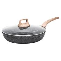 移动端、88VIP：卡罗特 Essential Woody系列 EJ8120 煎锅(24cm、不粘、麦饭石、带盖)