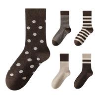 芬腾 【美拉德系列】10A抑菌5双装女袜子秋冬款100%纯棉防臭