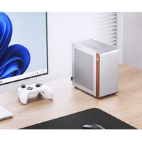 乔思伯 JONSBO N10 银色 ITX迷你桌面机箱（3.3mm铝合金外壳/北美黑胡桃木/ITX版型/4.5L