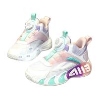 迪士尼(Disney)童鞋女童夏季新款网面运动鞋中大童7-12岁女孩旋转纽扣儿童篮球鞋 粉色 34码