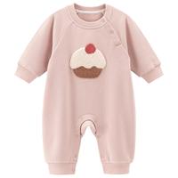 乖奇熊 婴儿春秋季连体衣纯棉长袖哈衣爬服男女宝宝洋气外出衣服时髦卫衣