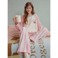 果壳 【轰轰小狗】睡衣女秋冬加绒加厚珊瑚绒高品质外穿家居服套装