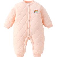 宜爽儿 婴儿冬季宝宝夹棉加厚冬装新生儿哈衣爬服保暖睡觉连体衣服外出服