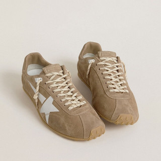 GOLDEN GOOSE Marathon Speed 薄底休闲鞋 GGDB 棕色 45 系带 豹纹 圆头 羊皮革