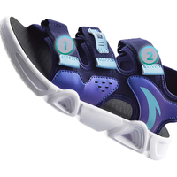 ANTA安踏儿童凉鞋男大童魔术贴户外夏季透气露趾沙滩鞋A312326962H 新墨水蓝/荧光水绿-1 36