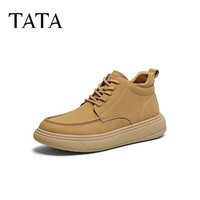 他她(TATA)工装鞋男款2025冬舒适百搭休闲男鞋低帮马丁靴OFQ01DD5 黄棕 41