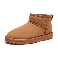 热风女鞋男鞋雪地靴加绒保暖棉鞋短靴厚底毛毛鞋博肯鞋拖鞋 34