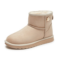 热风女鞋男鞋雪地靴加绒保暖棉鞋短靴厚底毛毛鞋博肯鞋拖鞋 37