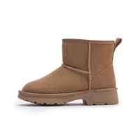 热风女鞋男鞋雪地靴加绒保暖棉鞋短靴厚底毛毛鞋博肯鞋拖鞋 34