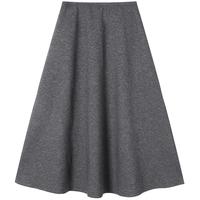 DUIBAI 2025秋冬灰色极简A字女式半身裙松紧腰垂感软糯百搭伞裙子