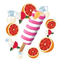 WALL'S 和路雪 好多圈 冰棍 荔枝+牛奶+西柚口味 400g