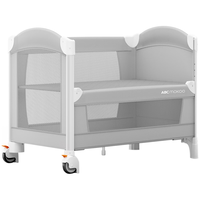 ABCmokoo 折叠婴儿床拼接大床多功能新生便携可移动宝宝床-莫兰迪灰AIR款