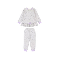 千趣会 SENSHUKAI 童装春秋款女童荷叶边设计柔软棉毛布棉质居家服睡衣套装