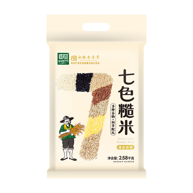 移动端、京东百亿补贴：过湾 七色糙米2.58kg（非真空）